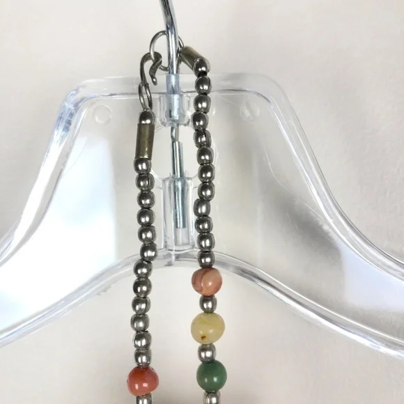 Vintage Crystal Necklace Amethyst Carnelian Amazonite Citrine Black Onyx - Picture 5 of 5